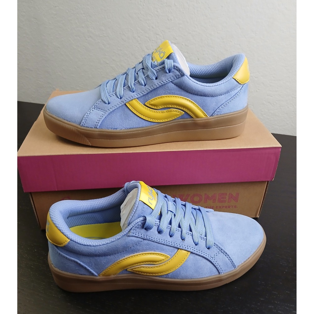 Ryka Viv Next Womens Blue Yellow Suede Walking Sneakers J4745F1400 Size 6M NEW